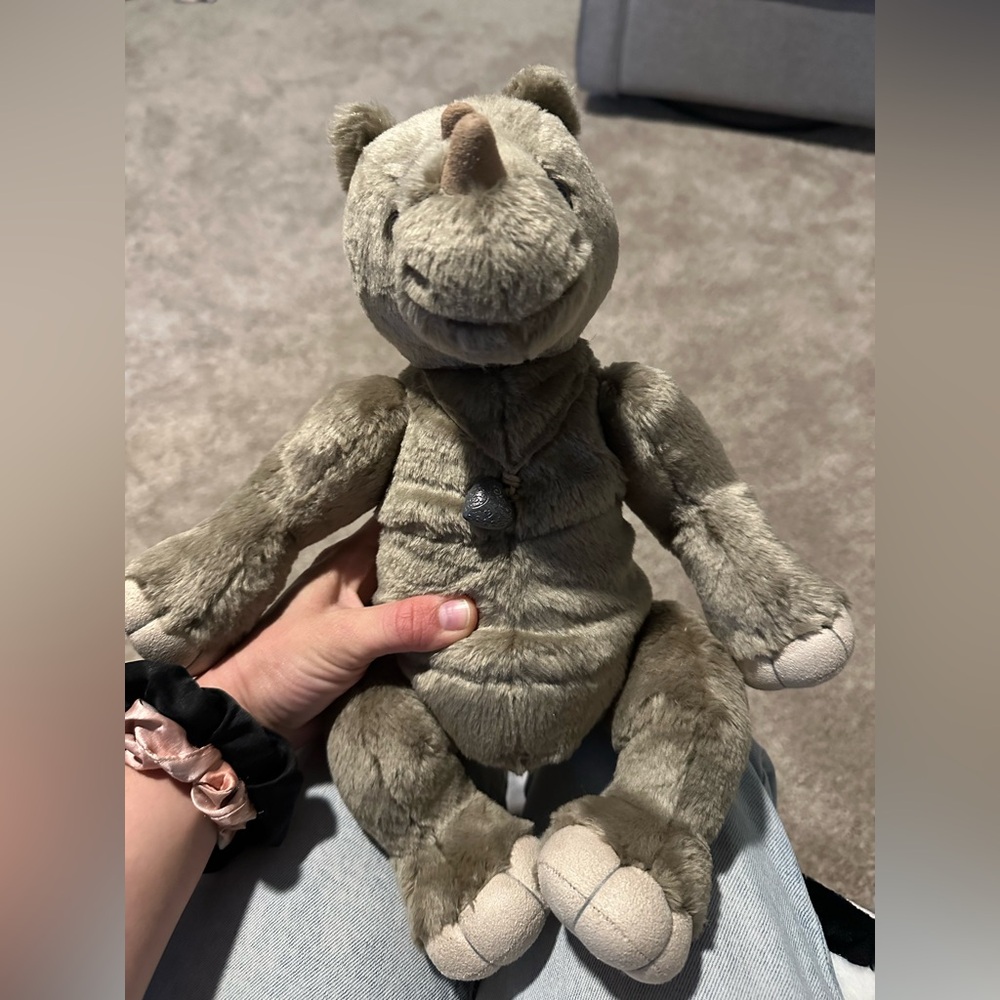 Plush Rhino Stuffed Animal - Gray